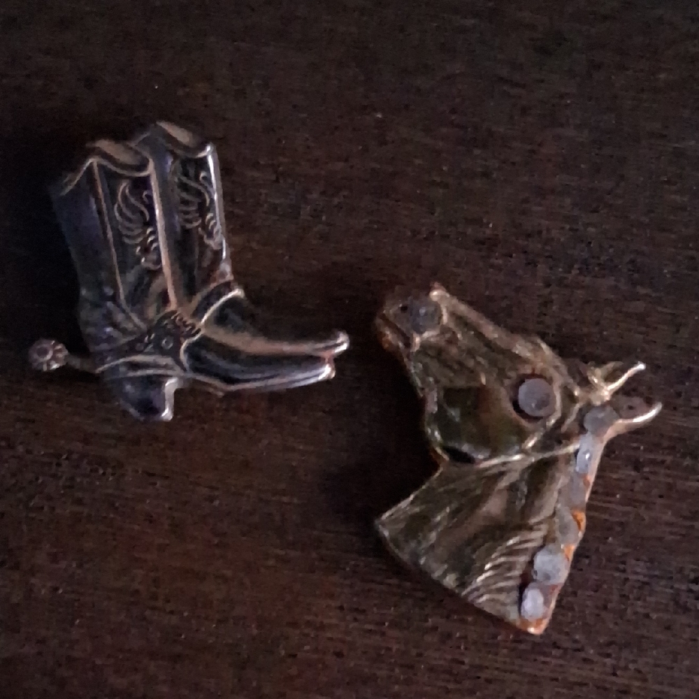 Western Boots & Horse Head Vintage Button Covers